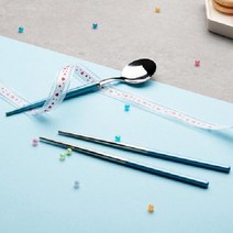 마카롱 수저세트 (중-블루) 1벌, 단품