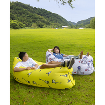 캠핑 야외용소파 에어매트 에어소파 캠핑용침대 가족여행 침대 야외파티 야외카페 소파, 베개형 딸기