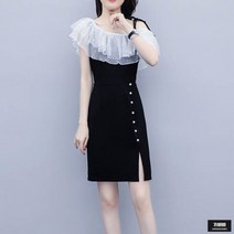가바바 여성 빅사이즈 원피스 풍성한 레이스가 예쁜 H라인 미니원피스 G52598