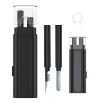 블루투스 이어폰 귀청결 클리너 호환 6 인 1 브러시 키트 에어팟 프로 3 패드 카메라 전화 태블릿 노트북 컴퓨터 화면 청소 도구 키캡 풀러, [02] Black