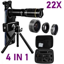 Tongdaytech 32X 22X 전화 4IN1 망원경 줌 매크로 어안 카메라 렌즈, 4IN1 22X, 1개