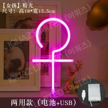 화장실 도어사인 LED네온조명 카페인테리어소품 매장용 화장실팻말 욕실 남녀심볼 toilet안내판, 여자심볼