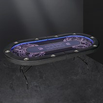 텍사스 포커 테이블 접이식 발 LED 조명 카지노 바카라 가격 213*106cm, 한개옵션0