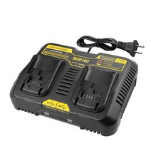 디월트 DCB102 10.8V-20V 배터리 듀얼 급속충전기 고속충전기, 블랙