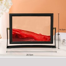 키네틱아트 창의적인 움직이는 모래 예술 그림 사각형 유리 3D 심해 풍경 퀵샌드 시계 회전 가능한 흐르는 홈 장식 선물, [10] 7 Inch-Orange