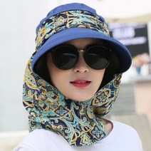 페이스 커버 자외선 차단 마스크 골프 얼굴 햇빛 가리개 모자 여자 Foldable Snapback 태양 레이디 여름 꽃 비치 목 보호 낚시 파나마 바이저 여성, navy