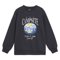 NBA KIDS 캠프사이트 프린트 기모 맨투맨/K224TS040P19