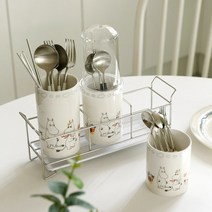 무민 3단 철망 수저통 귀여운 캐릭터 수저통 물받이