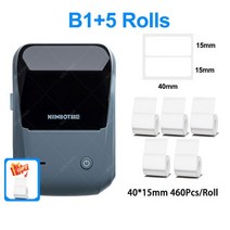 Niimbot-B1 휴대용 포켓 블루투스 감열 라벨 프린터 자체 접착 스티커 라벨링 기계, [08] B1 Add 5 Rolls D, 08 B1 Add 5 Rolls D, 08 B1 Add 5 Rolls D