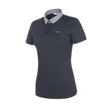 (정품)볼빅 여성 골프 라인 배색 카라 반팔 티셔츠 VLTSKD97_BK