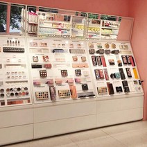 화장품 진열대 향수 미용실 코스메틱 백화점 네일샵 관리실, 상세 페이지 참고, 컬러매칭라미네이트사이드캐비닛-오렌지핑크