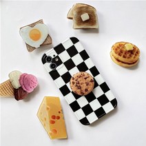 Linkvu 브런치 프린팅 아크릴 폰톡 스마트톡 치즈 아이스크림 스콘, 본상품선택, 1, 브런치폰톡_와플
