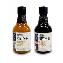 TORIMALL 청정원 쉐프의 치킨스톡+비프스톡SET 요리의 감칠맛 비법소스, 비프스톡340g 2개