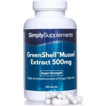 심플리서플리먼트 Simply Supplements GreenShell Mussel Extract 심플리 서플리먼트 초록입홍합 추출물 500mg EPA DHA 함유 240정, x, 1개