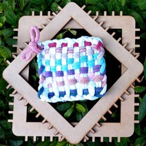 양말목직조틀 세트 양말목공예 양말목틀 양말목직조 위빙틀 양말목공예 양말목 컵받침 티매트 만들기, 직조틀세트(12칸+양말목200g+라벨3개)