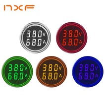 전기 접지 누설 테스터 저항성 멀티미터기 검정 검진 검침 누전 측정 AC 60-500V 0-100A LED 디지털 전압계 전류계 헤르츠 HZ 신호등 220V 전압 볼트 앰프 감지기, [03] Round V A, [01] Blue