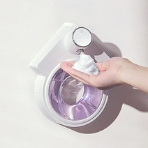 도넛퍼플 자동 거품 디스펜서 280ml 손세정제 물비누 핸드워시 호텔 화장실 욕실 벽걸이 오토 버블 세제 통, 본상품선택