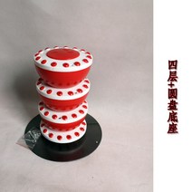 안경거치대 아이스캔디 조롱박 전시대 탕후루 과녁 휴대용 노점 공구 목제 선반, 개, 4단화이트+회전베이스15센티지름