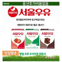 서울우유 멸균우유 삼총사 흰 딸기 초코 200ml 24팩 상온보관도 오케이, 딸기우유