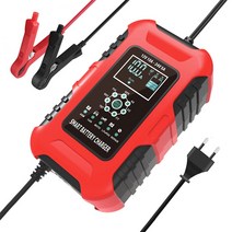 딥사이클 자동차 배터리 10a 12v 오토바이 충전기 5a 24v 자동 7단 납산 젤, 빨간 EU 플러그