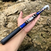 GHOTDA 텔레스코픽 록 낚시대 스피닝 잉어 피더 탄소 섬유 페스 카 3M 2.7M 2.4M 2.1M 1.8M 1.5M 미니 여행로드 릴 시트, 2.1 m, 1개, Blue