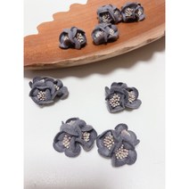 [그레이스샵] 리본공예 수공예 한복 악세사리 만들기 부자재 브로치 만들기 DIY 반작품 3송이 그레이꽃 1pcs