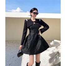 솔리드 진주 정장 코트 자카드 슬림 볼륨 나시 원피스