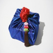 양단보자기 청홍 90cm 노리개별도