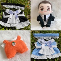 푸른옷장 10cm 인형옷 메이드 드레스 블랙 수트 멜빵 바지, 멜빵바지 오렌지