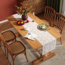 캐프마켓 플라워 레이스 테이블러너 원형 사각 테이블보 식탁보, 03 블라썸, 6인용 40 x 220 cm