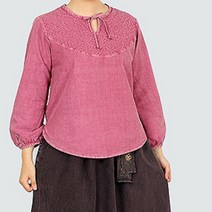 [바보사랑] 2697 여성 순면20수 리본 끈 블라우스 4color[조선클로젯], 상세 설명 참조, 색상:보라 / 사이즈:중(77)