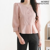 모리스커밍홈 페미닌 페플럼 7부소매 블라우스_M2304BL093B