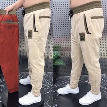 탄성 허리 스트라이프 캐주얼 바지 남성용 느슨한 모든 일치 하렘 바지 한국 스타일 유행 코듀로이 발목 묶여 스포츠 운동복