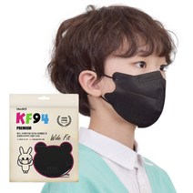 와이드핏 새부리형 KF94 100매 소형 메디케이알 컬러 황사 마스크, 소형 버니블랙(100매), 5개, 5개