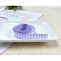 헤세드 DIY) 1cm 깅엄체크 리본테이프 (5마), 연보라