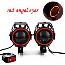 오토바이 헤드 라이트 12V 안개등 자동차 보조 운전 조명 led 모토 스포트 램프 125W 자동차 액세서리, 02 red angel light
