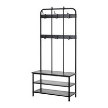 [이케아/IKEA] PINNIG 코트걸이+신발수납벤치 블랙 203.297.94