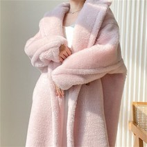 여성 오버핏 뽀글이 코트 겨울 데일리 도톰 롱 코트W22111316