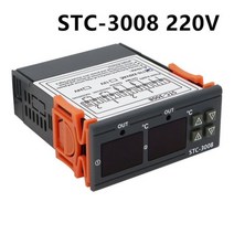 듀얼 조리용 온도제어기 STC-1000 STC-3000 3008 3028 디지털 온도 컨트롤러 STC-8080A + STC-9100 9200 조절기 110-220V 10A, CHINA, STC-3008 220V