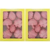 Mian Xiao Xin 비스킷 몰드 베이킹 쿠키스탬프 세트, 나뭇잎, 2개