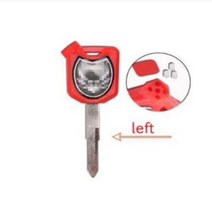 오토바이자물쇠 보조키 혼다 오토바이 블랭크 키 언컷 블레이드 블랙레드 PCX 125 SCR100 WH110 150 125, 1 red  left