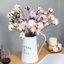 목화 겨울 꽃 가랜드 조화 조화꽃 소품 가랜드 행잉플랜트 졸업 입학 선물, 목화조화 - 퍼플