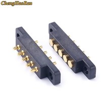 Chenghaoran 스프링 장착 자기 포고 핀 커넥터 5pin 자석 피치 2.54mm 관통 구멍 pcb 솔더 남성 암 프로브, 남성과 여성