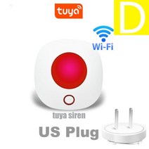 무선 사이렌 433MHz 실내 스트로브 사이렌 또는 Tuya Wifi 라이트 사이렌 알람 100dB 우리 Tuya 스마트 홈 Wifi Gsm 알람 시스템, D-tuya wifi US 플러그