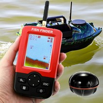어군탐지기 낚시어탐기 휴대용 깊이 탐지기 100M 무선 음파 센서 에코 사운 더 Fishfinder LCD 디스플레이, 한개옵션0