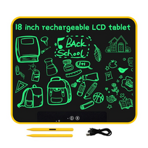 드로잉패드 전자 노트 태블릿 18 인치 보드 type-c 충전 lcd 쓰기 디지털 그래픽 매직 필기 memobord schoolamp home, 단일 노란색