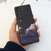 솔츠 갤럭시 Z폴드5케이스 달이 빛나는 밤 레더 케이스