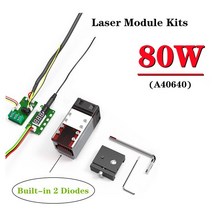 레이저 커팅기 라벨 프린터 조각기40W/80W 레이저 헤드 모듈 CNC 450nm TTL 키트 커터 조각기 목재 MDF, 02 80W Module (A40640)