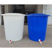 대형 플라스틱 통 저장 식품 드레인 배수 밸브 탱크, 뚜껑과 배수 밸브가 있는 300L