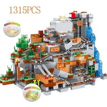 레고 호환 블럭 장난감1315pcs 호환 21137 빌딩 산 동굴 엘리베이터 마을 모듈, 컬러 가방과 설명서